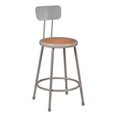 Metal Lab Stool w/ Backrest