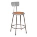 Metal Lab Stool w/ Backrest - Fixed Height (24" H)