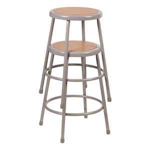 Metal Lab Stool - Fixed Height (24" H)<BR>2 shown