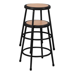 Metal Lab Stool Black - Fixed Height (24" H)