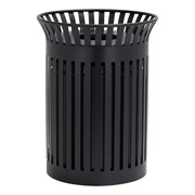 Open Air Series Premium Ribbed Outdoor Trash Can w/ Lid & Liner