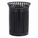 Open Air Series Premium Ribbed Outdoor Trash Can w/ Lid & Liner - 32oz