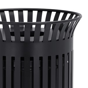 Open Air Series Premium Ribbed Outdoor Trash Can w/ Lid & Liner - 32oz