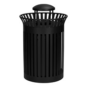Open Air Series Premium Ribbed Outdoor Trash Can w/ Lid & Liner