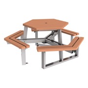 Open Air Series Hexagon Plastic Picnic Table