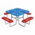 Open Air Accent Series Heavy-Duty Portable Square Picnic Table