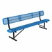 Open Air Heavy Duty Portable Bench w/ Back - Blue