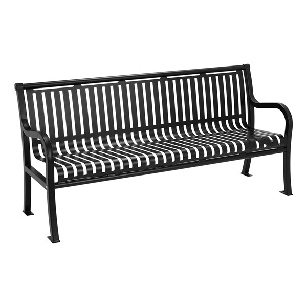 Open Air Series Preium Ribbed Bench w/ Back
