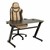 Black Gaming LED Desk & Beige Deluxe Gaming Style Office Chair