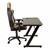 Black Gaming LED Desk & Beige Deluxe Gaming Style Office Chair