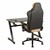 Black Gaming LED Desk & Beige Deluxe Gaming Style Office Chair