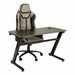 Black Gaming LED Desk & Gray Deluxe Gaming Style Office Chair