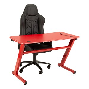 Red Gaming LED Desk & Black Gaming Style Office Chair Set