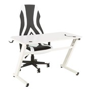 White Gaming LED Desk & Chair Set