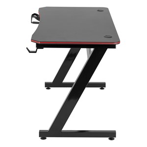Black Gaming LED Desk - Shown w/ optional drink & headphone holder shown