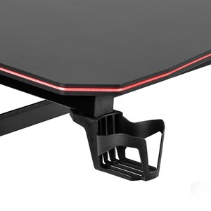 Black Gaming LED Desk - Optional drink holder shown