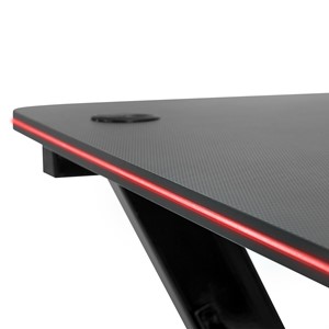Black Gaming LED Desk - LED light shown