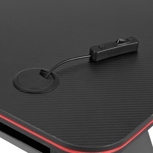 Black Gaming LED Desk - Grommet