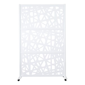 Modern Privacy Web Panel w/ White Infill Panels & White Frame
