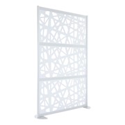 Modern Privacy Web Panel w/ White Infill Panels & White Frame