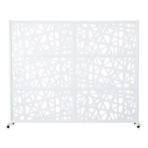 Modern Privacy Web Panel w/ White Infill Panels & White Frame