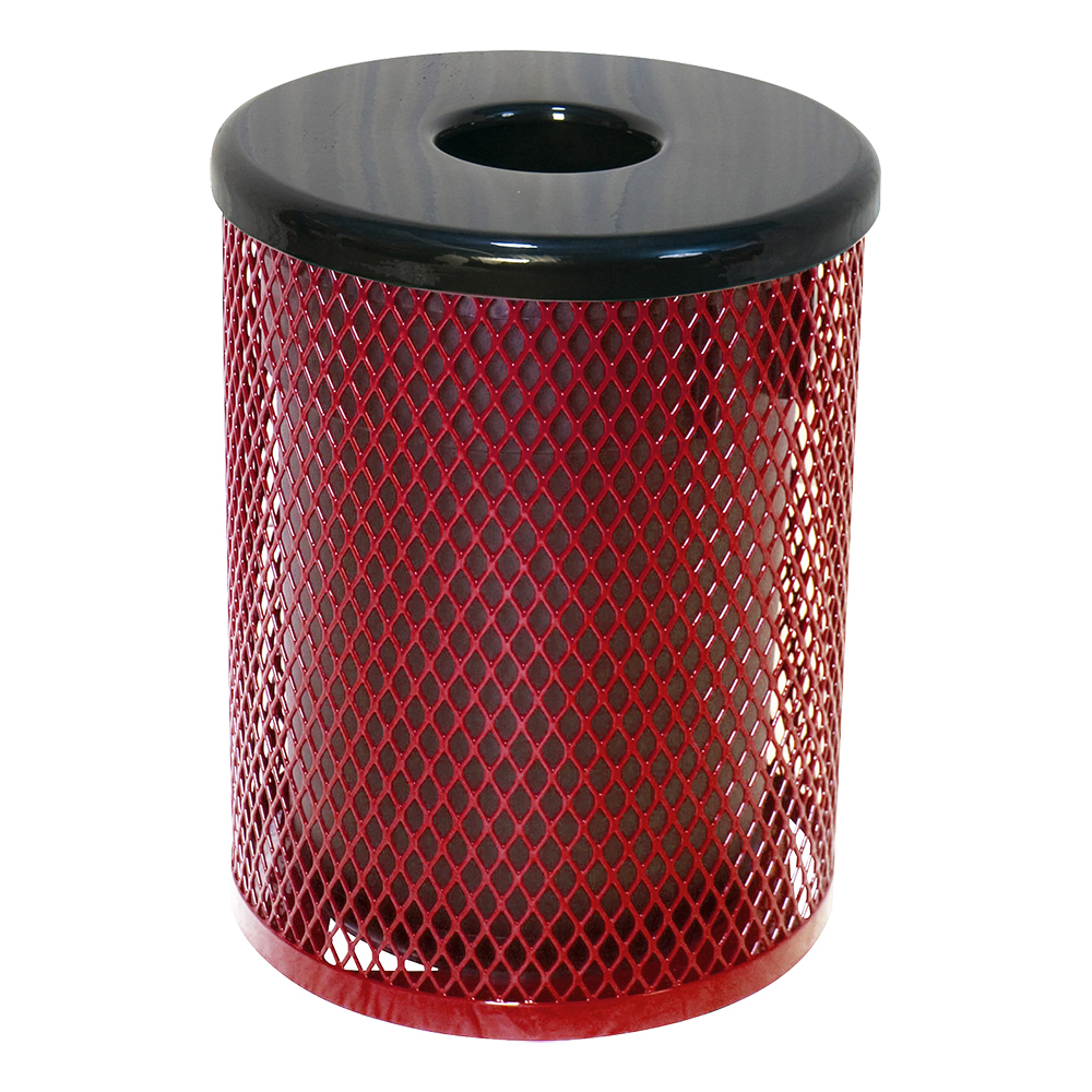 Metal Outdoor Trash Can - Diamond Expanded Metal (32 Gallons)