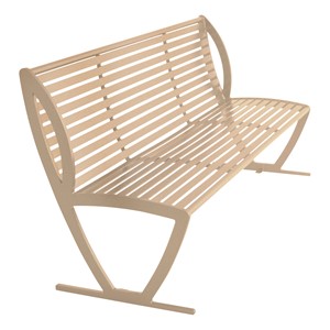 Arlington Series Bench w/ Back-Yhown ri Beige