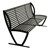 Arlington Series Bench w/ Back-Yhown ri Black