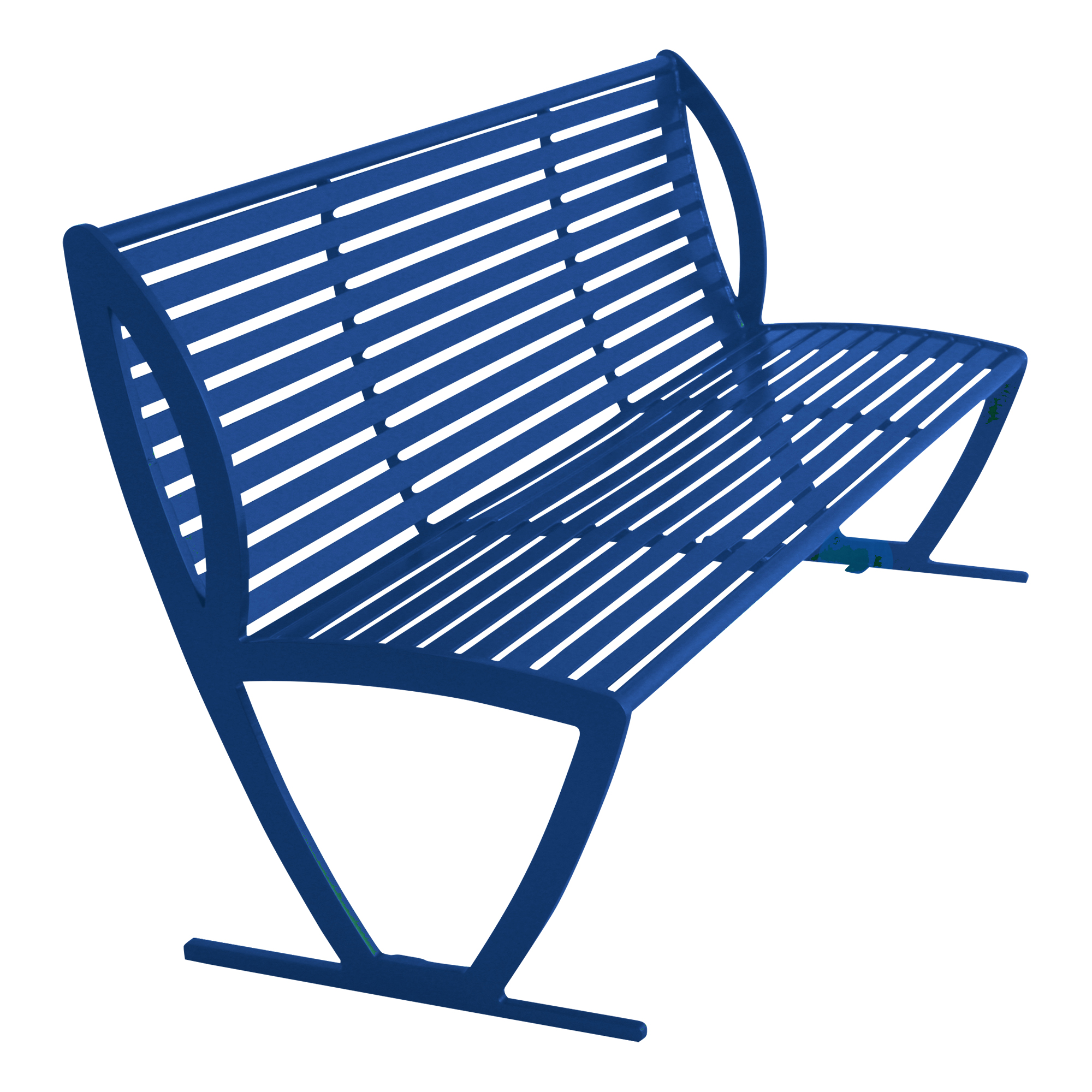 Arlington Series Bench w/ Back-Yhown ri Blue