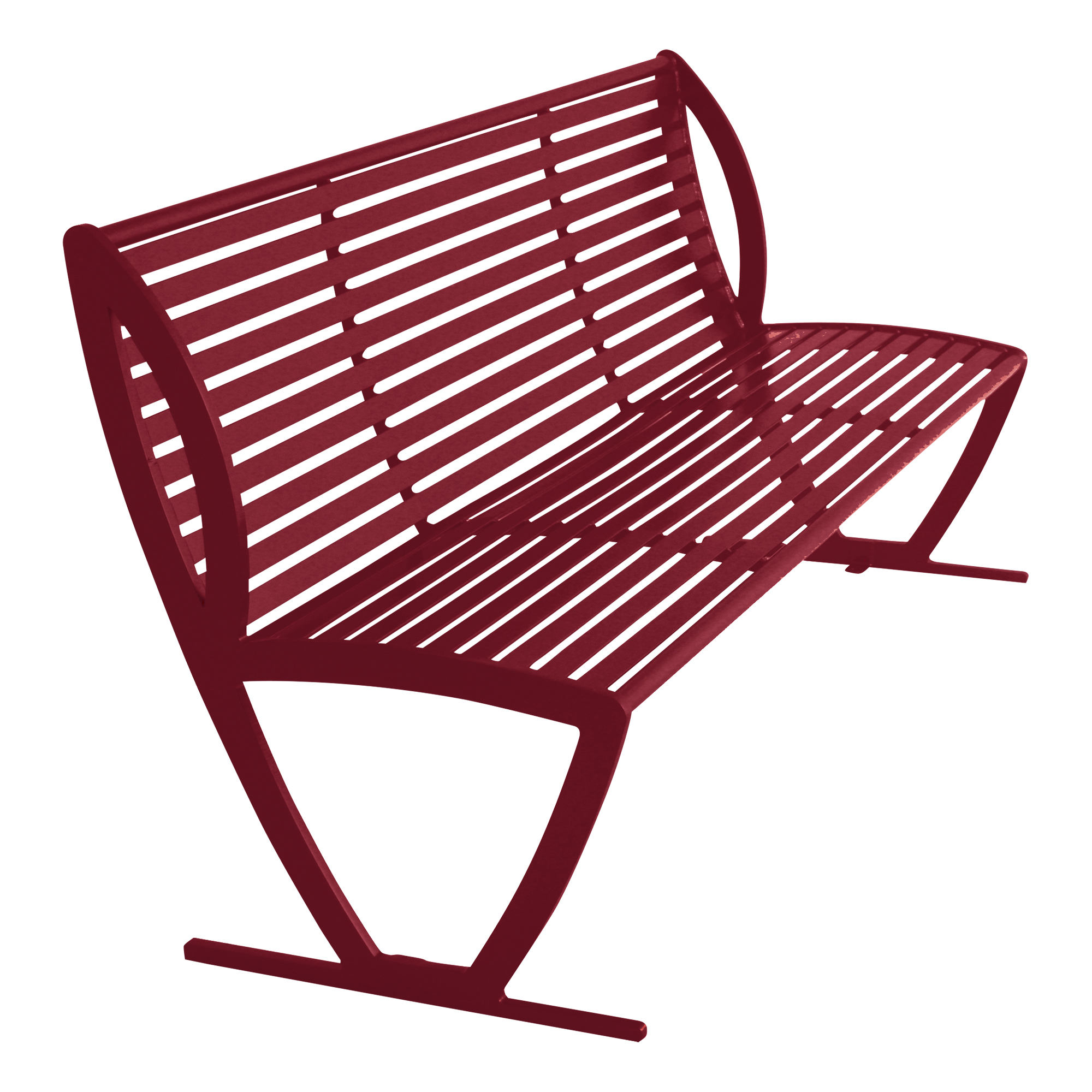 Arlington Series Bench w/ Back-Yhown ri Burgundy