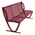 Arlington Series Bench w/ Back-Yhown ri Burgundy
