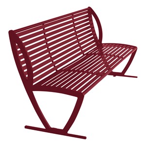 Arlington Series Bench w/ Back-Yhown ri Burgundy