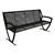 Arlington Series Bench w/ Back-Yhown ri Black