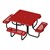 Heavy Duty Square Portable Outdoor Picnic Table w/ Solid Writeable Surface & Diamond Expanded Metal