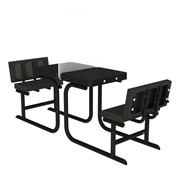 Open Air Series Solid Writable Top Multi-Configurable Collaborative Outdoor Desk - Two Students