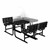 Solid Writable Top Multi-Configurable Collaborative Outdoor Desk - Four Students - Black Seat/Black Frame