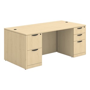 Insight Series Single Pedestal Desk - Maple