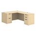 Insight Series Pedestal L-Shaped Desk - Maple