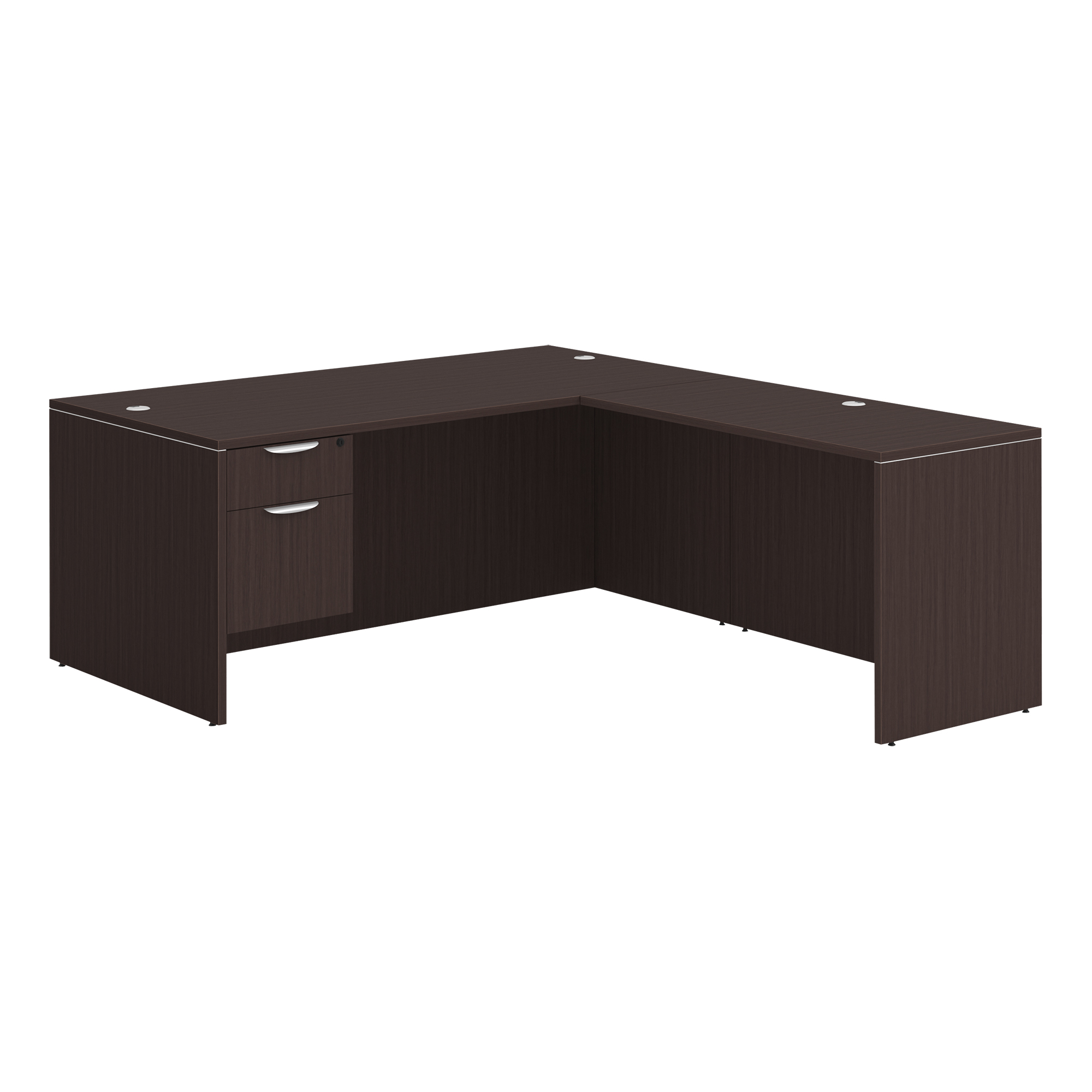 Insight Series Pedestal L-Shaped Desk - Espresso