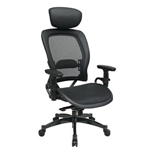 Breathable Mesh Seat & Back Chair w/ Adjustable Headrest
