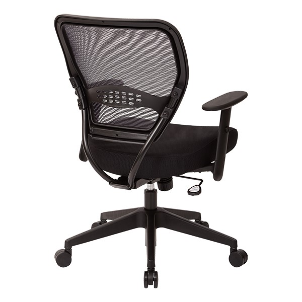 Space Air Grid Series Office Chair - Fabric Seat & Black Frame - Back view