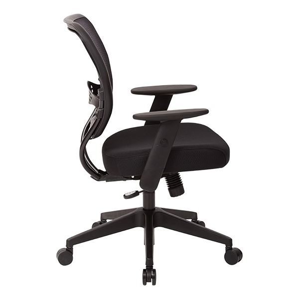 Space Air Grid Series Office Chair - Fabric Seat & Black Frame - Side view