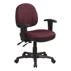 Work Smart Deluxe Ergonomic Task Chair w/ Arm Rests - Icon Burgundy