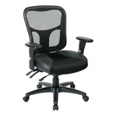 ProGrid Back Managers Chair w/ Leather & Mesh Seat