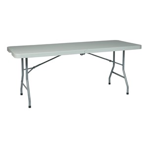 Center-Folding Mobile Resin Folding Table (30"W x 72.5" L)