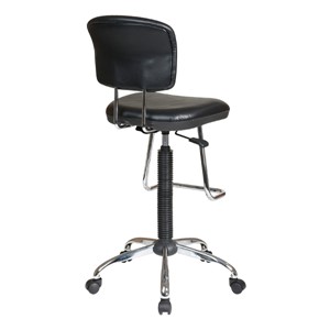 Work Smart Drafting Stool w/ Chrome Teardrop Footrest - Back view