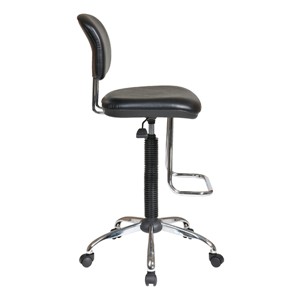 Work Smart Drafting Stool w/ Chrome Teardrop Footrest - Side view