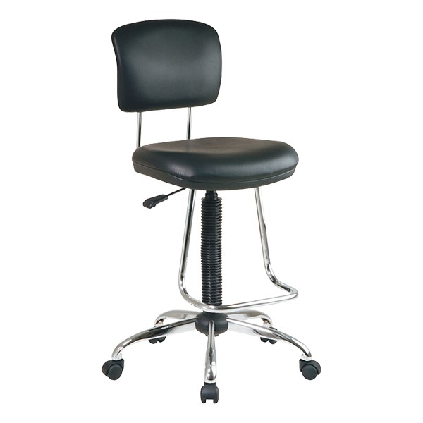 Work Smart Drafting Stool w/ Chrome Teardrop Footrest