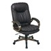 Eco Leather Chair w/ Padded Arms & Coated Base - Espresso