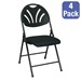 4-Pack Plastic Back Folding Chair w/ Black Seat & Black Frame